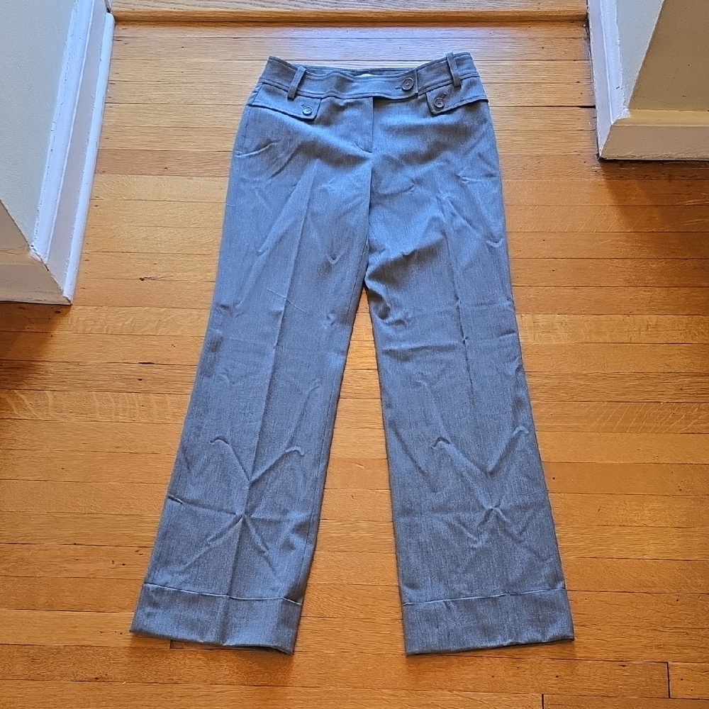 Ann Taylor LOFT, Ann Wide Leg Cuffed Trousers, Charcoal Gray, EUC, Women's 2